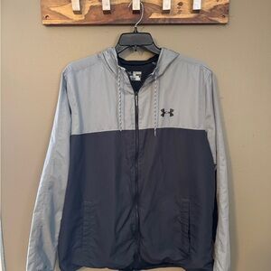 Men’s Under Armour Gray and Black Windbreaker Jacket